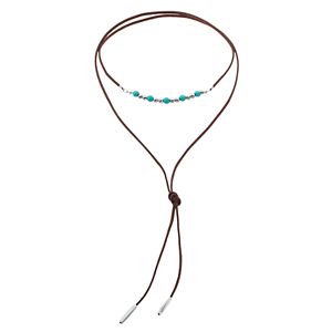 Mudd® Simulated Turquoise Beaded Lariat Choker Necklace