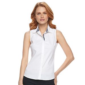 Women's Harve Benard Sleeveless Button-Down Shirt