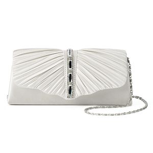 Gunne Sax by Jessica McClintock Andrea Satin Ruched Rhinestone Clutch