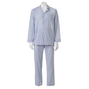 Big & Tall Chaps Patterned Broadcloth Pajama Set