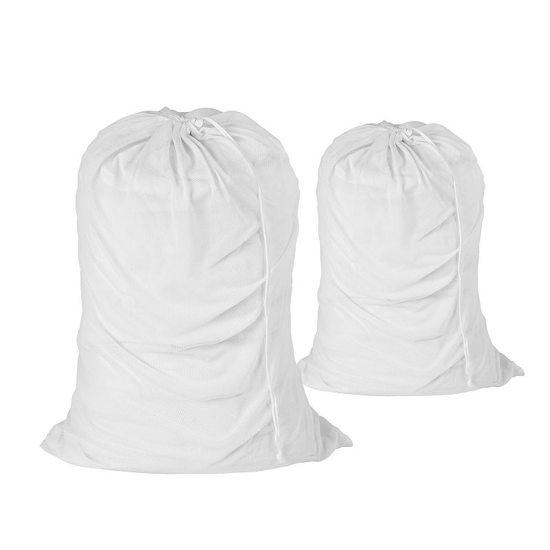 Honey-Can-Do 2-pack Cotton Laundry Bag, White, HAMPER
