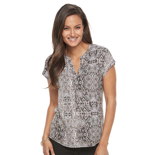 Women's Dana Buchman Printed Splitneck Top