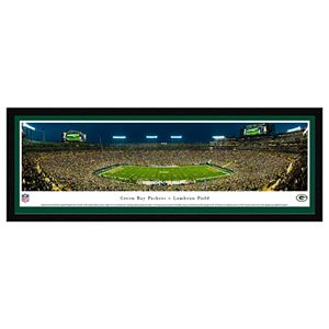 Green Bay Packers Stadium 50-Yard Line Night Framed Wall Art