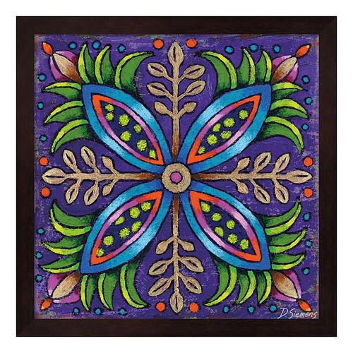 Mandala Blue Pods Framed Wall Art