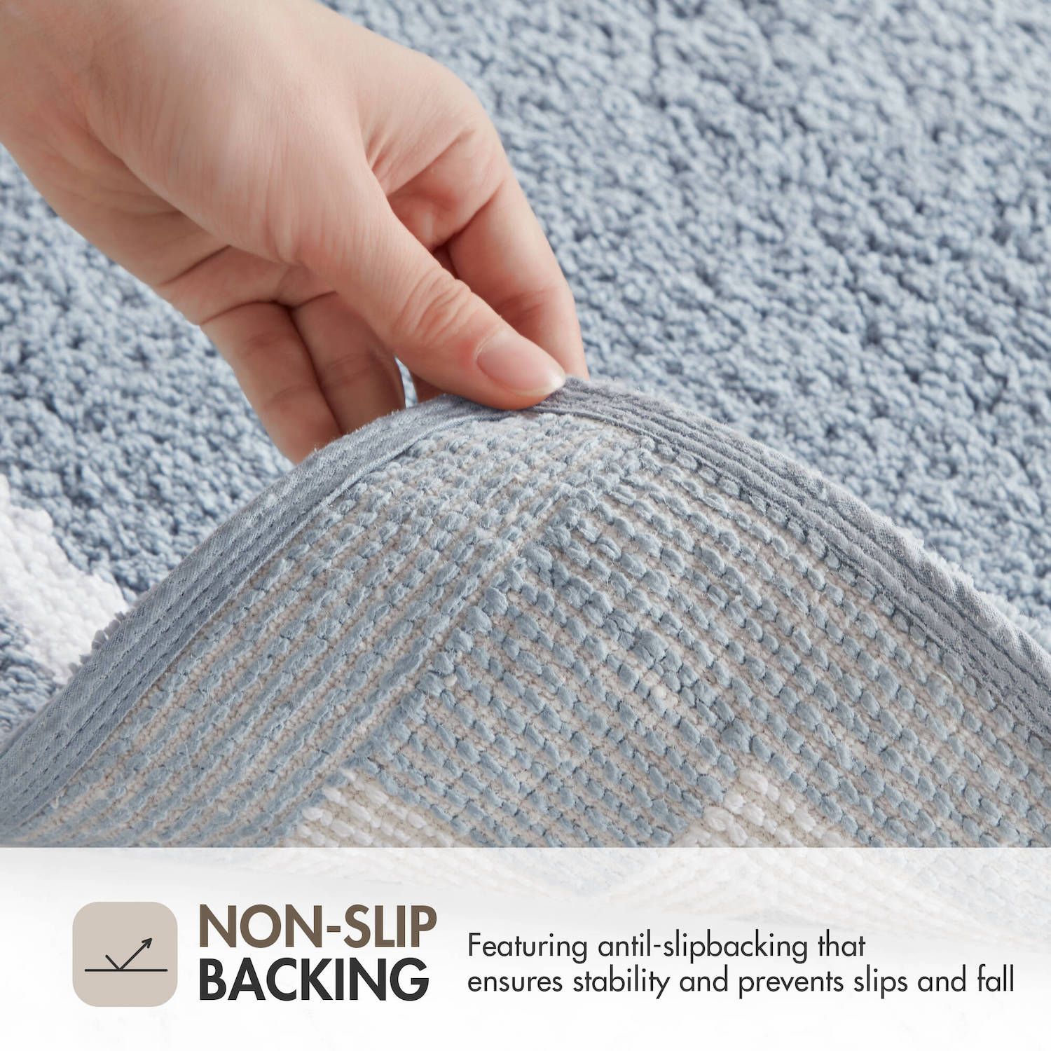 Madison Park Ethan Cotton Tufted Border Geometric Bathroom Rug