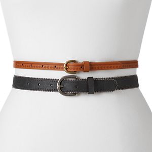 Mudd® 2-for-1 Skinny Belt Set