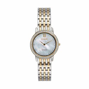 Citizen Eco-Drive Women's Silhouette Crystal Two Tone Stainless Steel Watch - EX1484-57D