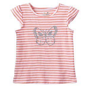 Toddler Girl Jumping Beans® Striped Flutter Sleeve Glitter Graphic Tee