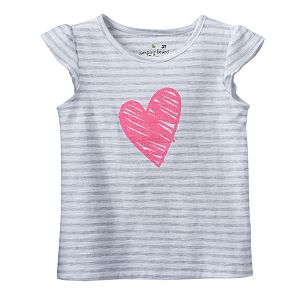 Toddler Girl Jumping Beans® Striped Flutter Sleeve Glitter Graphic Tee