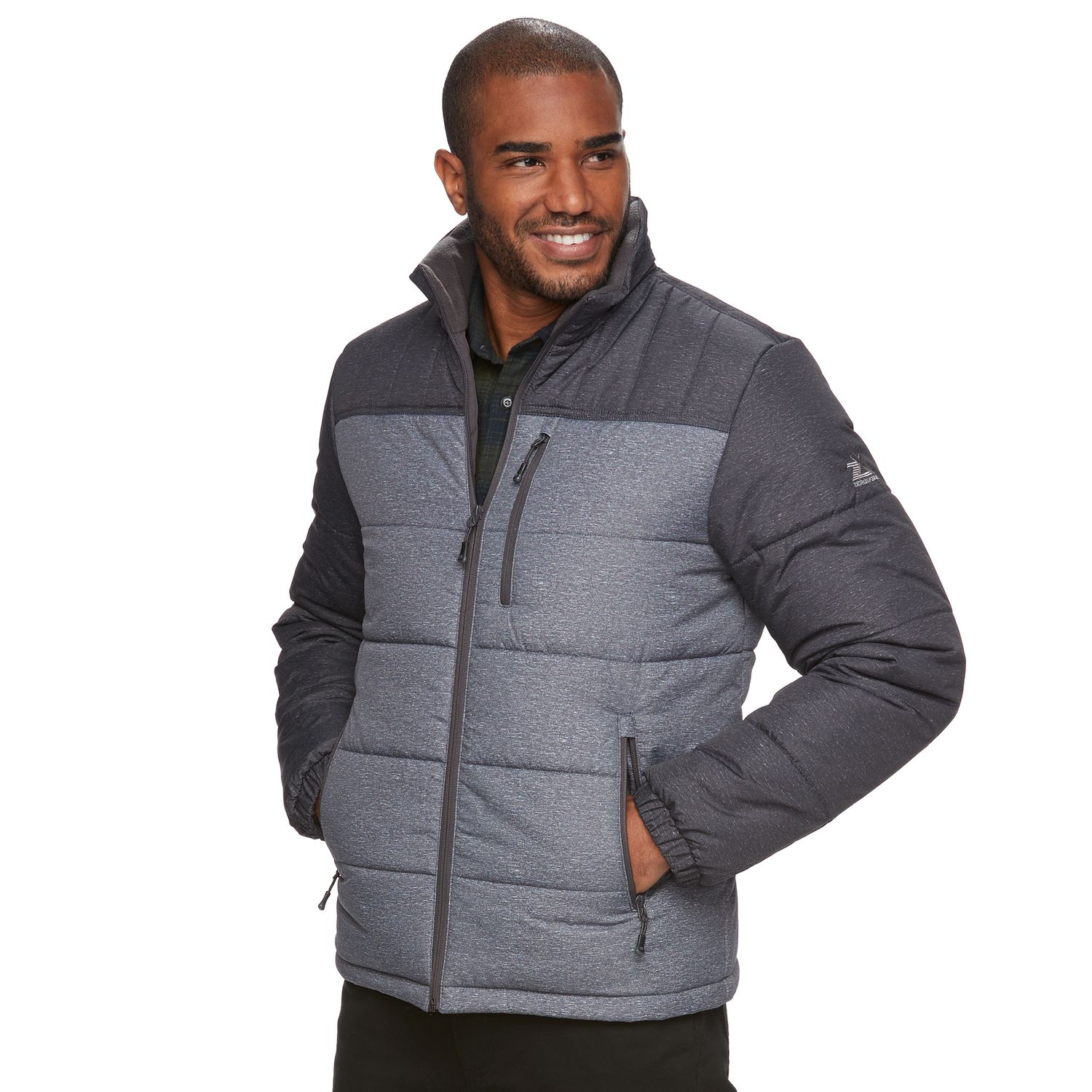 half blue jacket