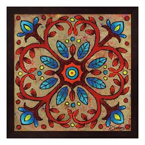 Mandala Red Vines Framed Wall Art