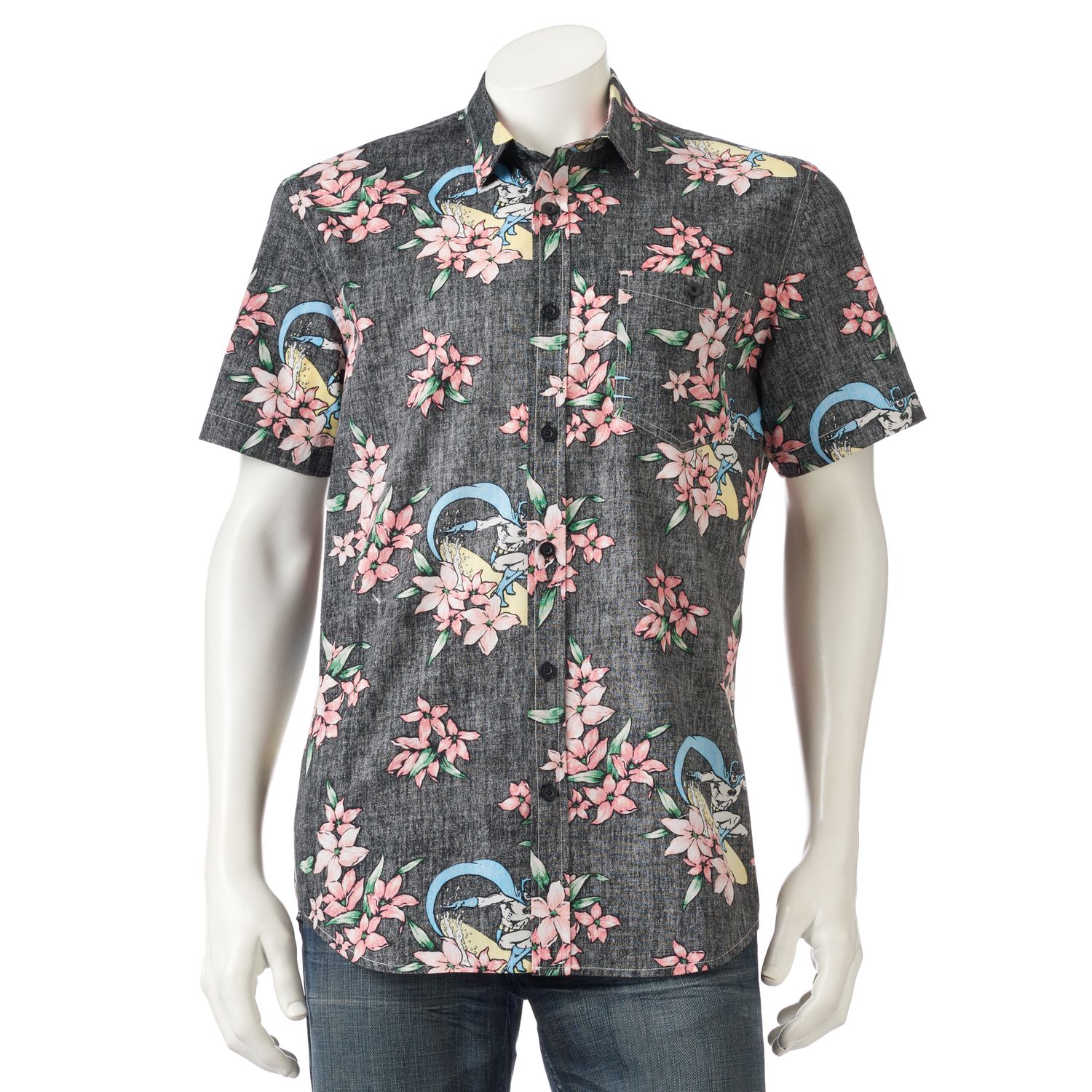 DC Comics Batman Floral Button-Down Shirt