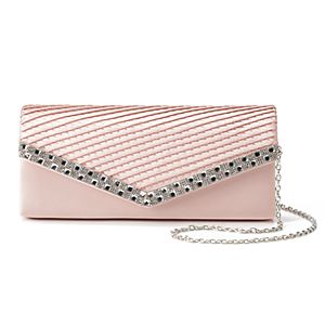 Gunne Sax by Jessica McClintock Jacki Satin Pleated Rhinestone Clutch