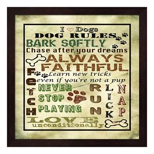 I Love Dogs Framed Wall Art