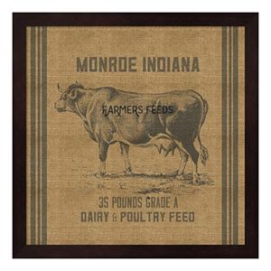 Cow Feed Sack Framed Wall Art