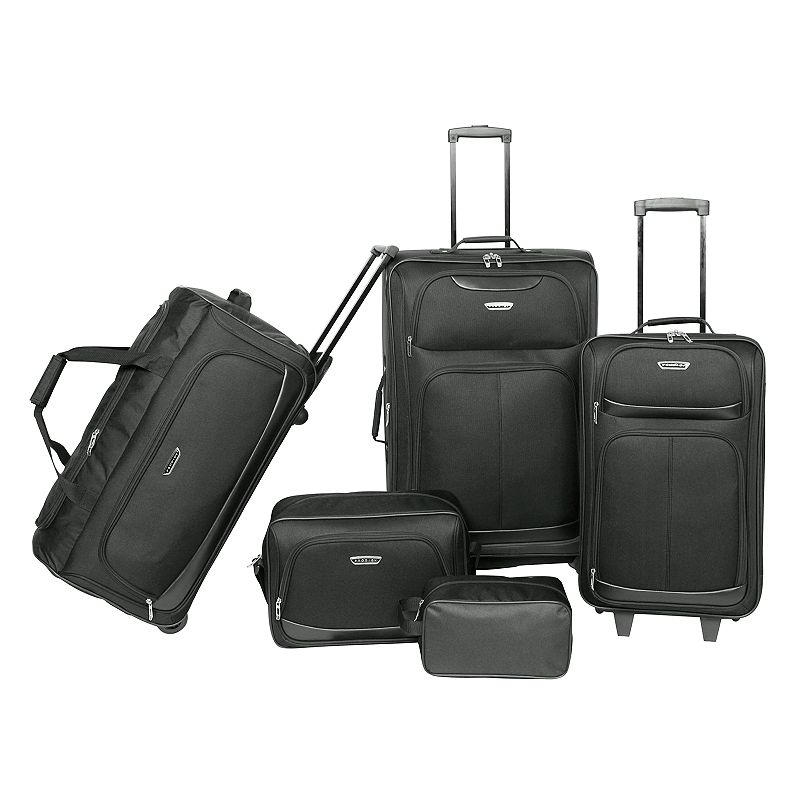 Prodigy Forest Park 5-Piece Luggage Set, Black, 5 PC SET
