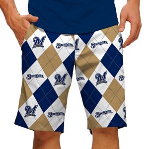 Men's Loudmouth Milwaukee Brewers Argyle Shorts