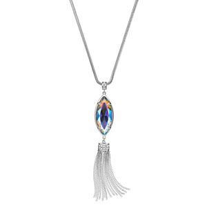 Jennifer Lopez Long Tassel Marquise Pendant Necklace