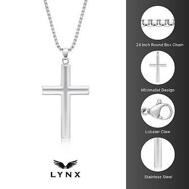 LYNX Men's Stainless Steel Cross Pendant Necklace