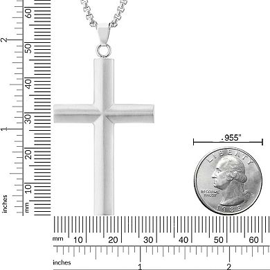 LYNX Men's Stainless Steel Cross Pendant Necklace