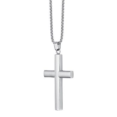 LYNX Men's Stainless Steel Cross Pendant Necklace