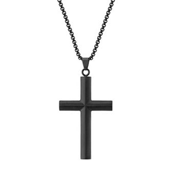 LYNX Men's Stainless Steel Cross Pendant Necklace