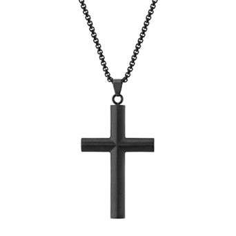 LYNX Men's Stainless Steel Cross Pendant Necklace