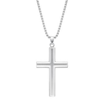 LYNX Men's Stainless Steel Cross Pendant Necklace
