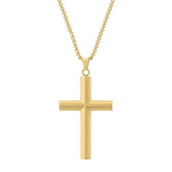 LYNX Men's Stainless Steel Cross Pendant Necklace