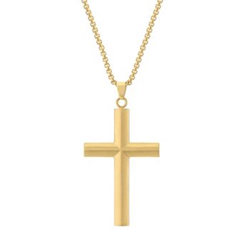 LYNX Men's Stainless Steel Cross Pendant Necklace