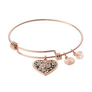 love this life Grandma Heart Charm Bangle Bracelet