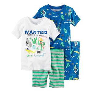 Baby Boy Carter's 4-pc. Print & Graphic Tee & Shorts Pajama Set