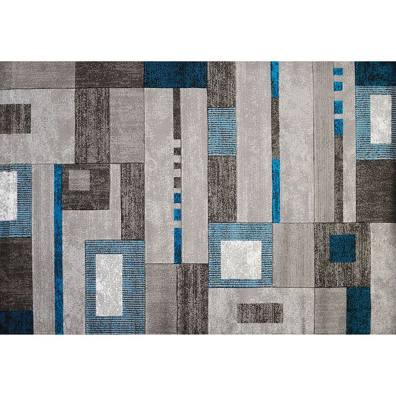 United Weavers Studio Percussion Geometric Rug, Turquoise/Blue, 5X7 Ft