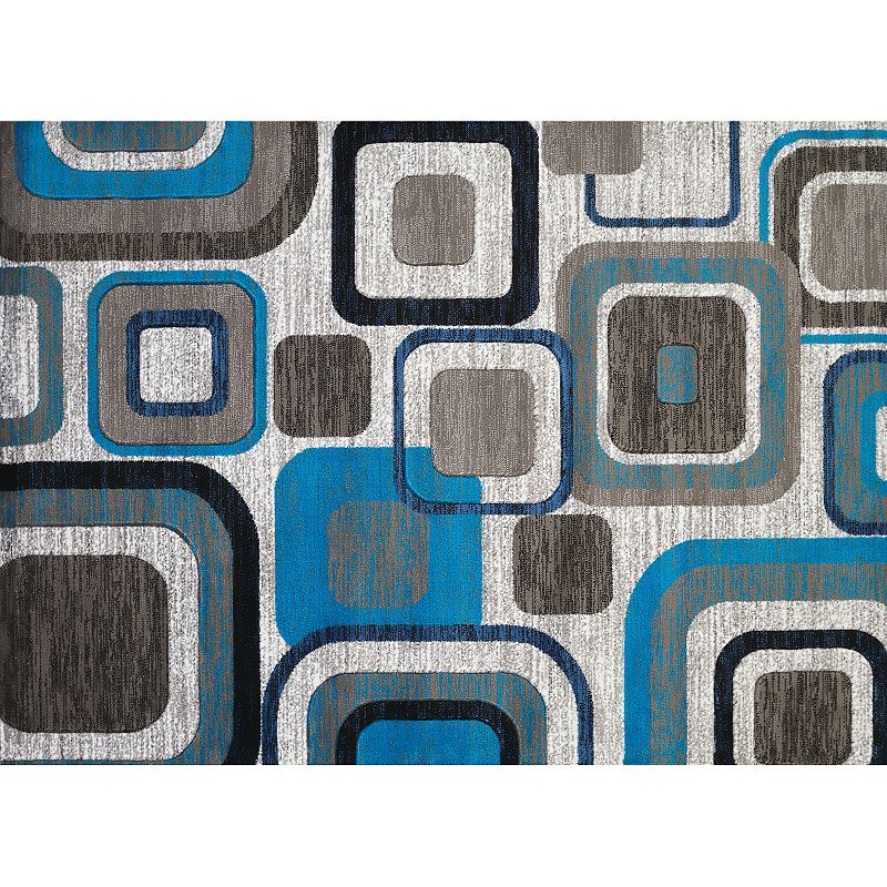 United Weavers Studio Modem Geometric Rug, Turquoise/Blue, 5X7 Ft