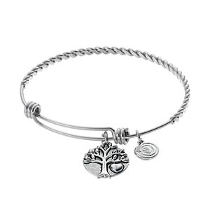 love this life Family Tree Charm Twist Bangle Bracelet