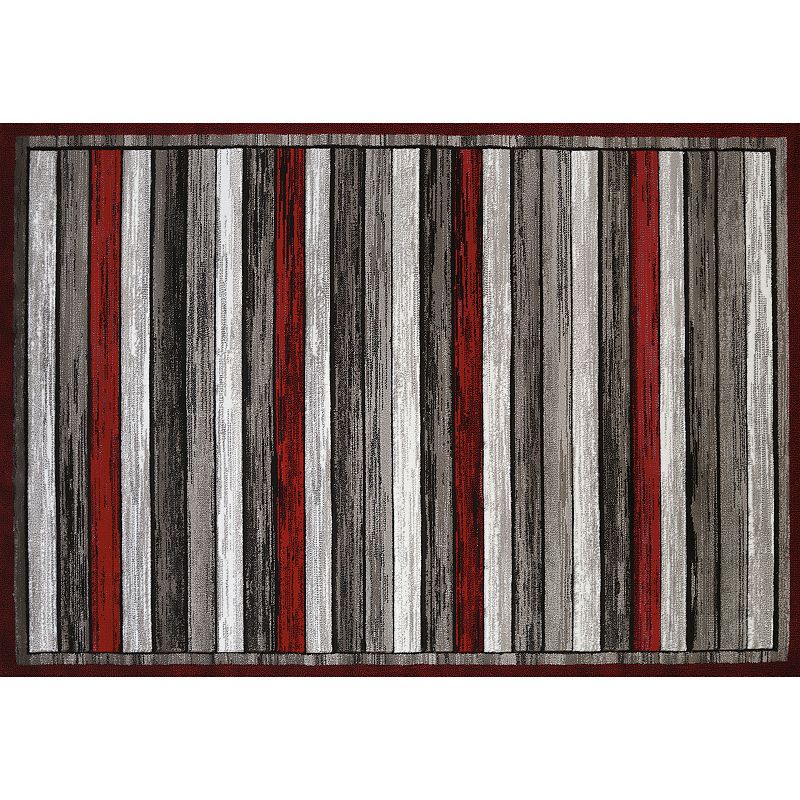 United Weavers Studio Painted Decks Striped Rug, Red, 8X10.5 Ft