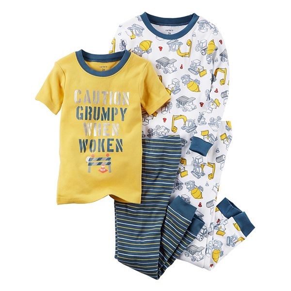 Baby Boy Carter's 4pc. Construction Trucks "Caution" Tops & Pants