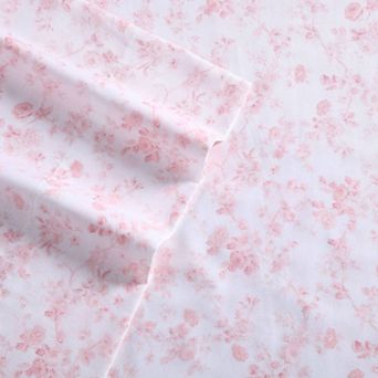 Laura Ashley Sateen Cotton 300 Thread Count Printed Sheet Set