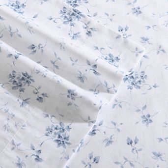 Laura Ashley Sateen Cotton 300 Thread Count Printed Sheet Set