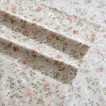 Laura Ashley Sateen Cotton 300 Thread Count Printed Sheet Set