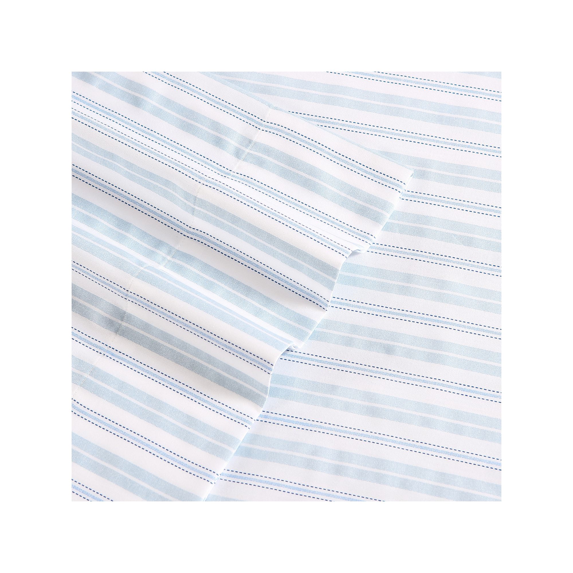 Laura Ashley Sateen Cotton 300 Thread Count Printed Sheet Set, Fern Blue