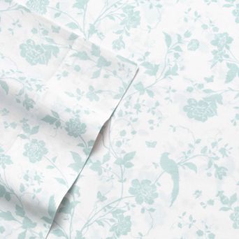 Laura Ashley Sateen Cotton 300 Thread Count Printed Sheet Set