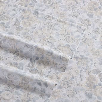 Laura Ashley Sateen Cotton 300 Thread Count Printed Sheet Set