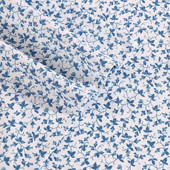 Laura Ashley Sateen Cotton 300 Thread Count Printed Sheet Set
