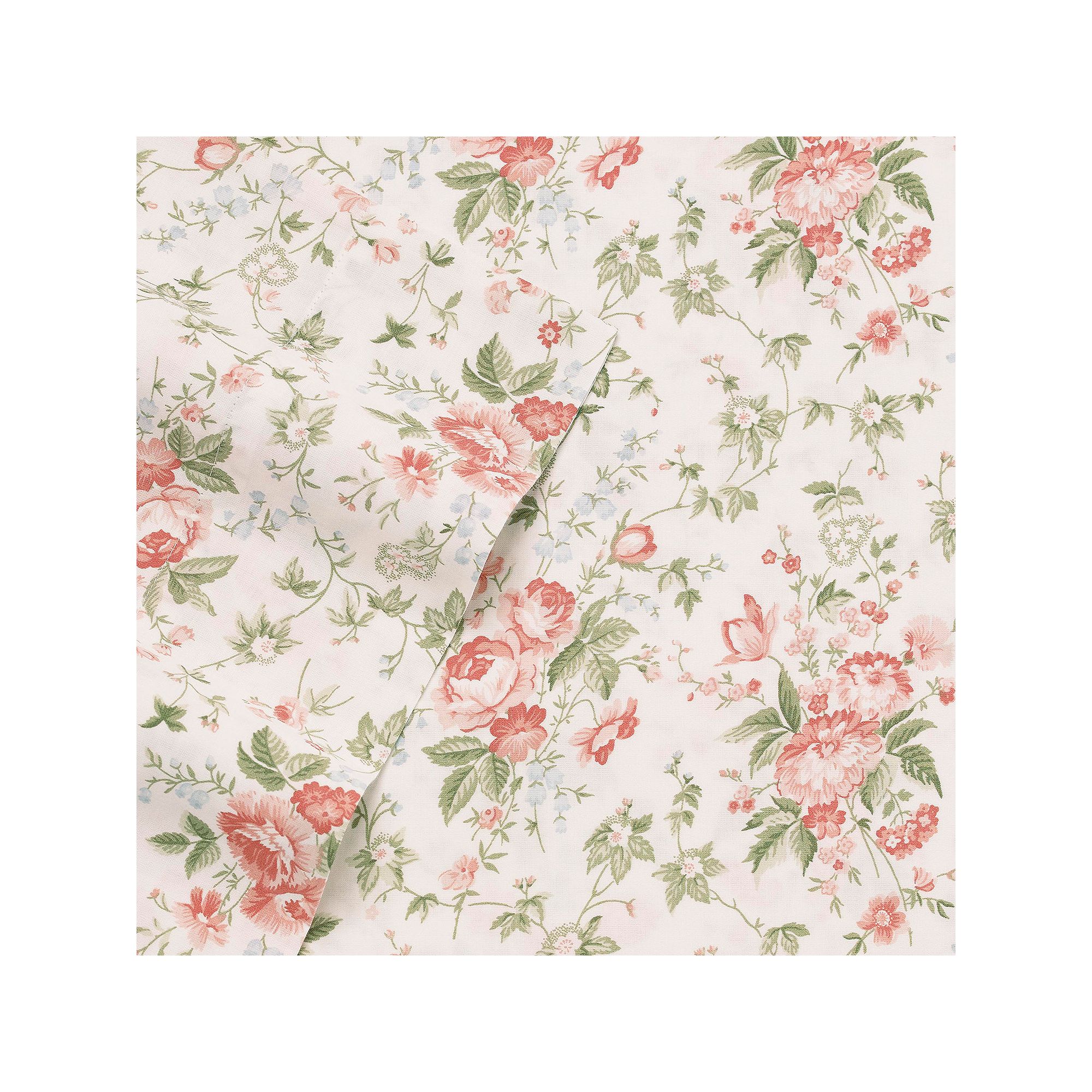 Laura Ashley Sateen Cotton 300 Thread Count Printed Sheet Set, Lillian Red