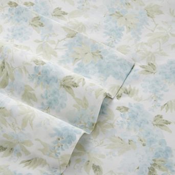 Laura Ashley Sateen Cotton 300 Thread Count Printed Sheet Set