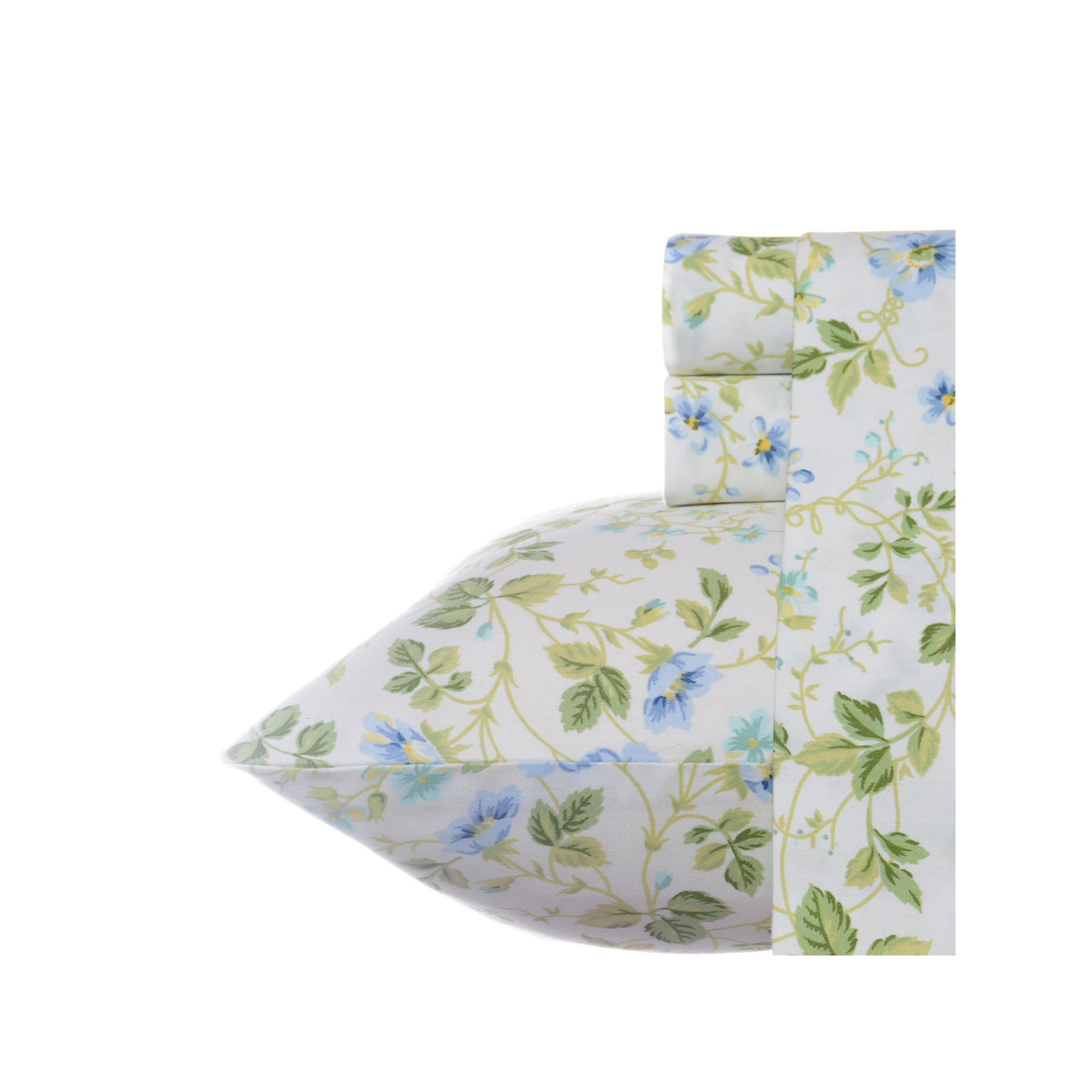 Laura Ashley Sateen Cotton 300 Thread Count Printed Sheet Set, Spring Bloom