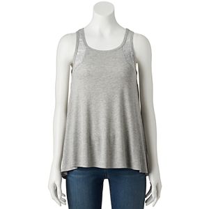 Juniors' Pink Republic Lace Back Tank