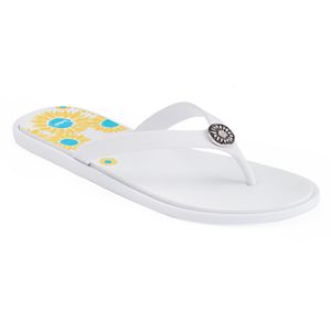 love this life Rhinestone Sunflower Print Flip Flops