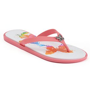 love this life Butterfly Print Flip Flops